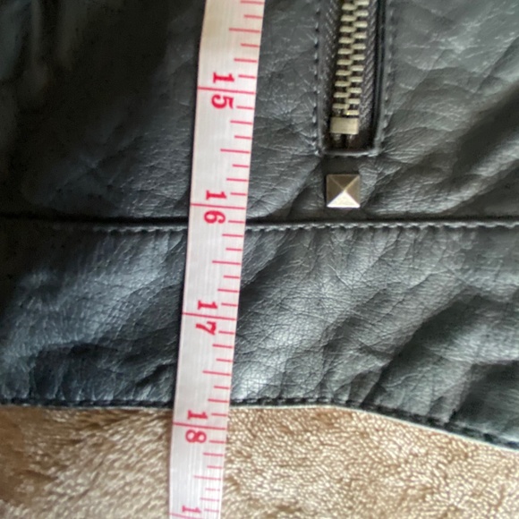 NWT Dark Grey Military Style Faux Leather Studded Jacket,  Size M - Picture 10 of 11